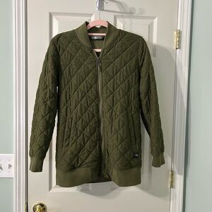 The North Face Olive Quilted Bomber Jacket